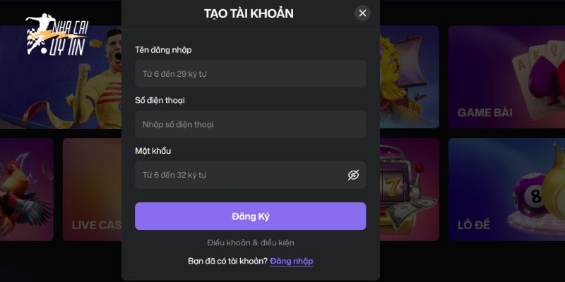 Các bước đăng ký tài khoản tại rik88